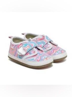 Robeez 6-9M Kids Pink Swirl Velcro Sneakers